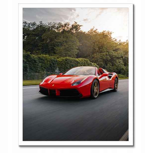 Plakáty v rámu 40x50 Červené Ferrari Cesta