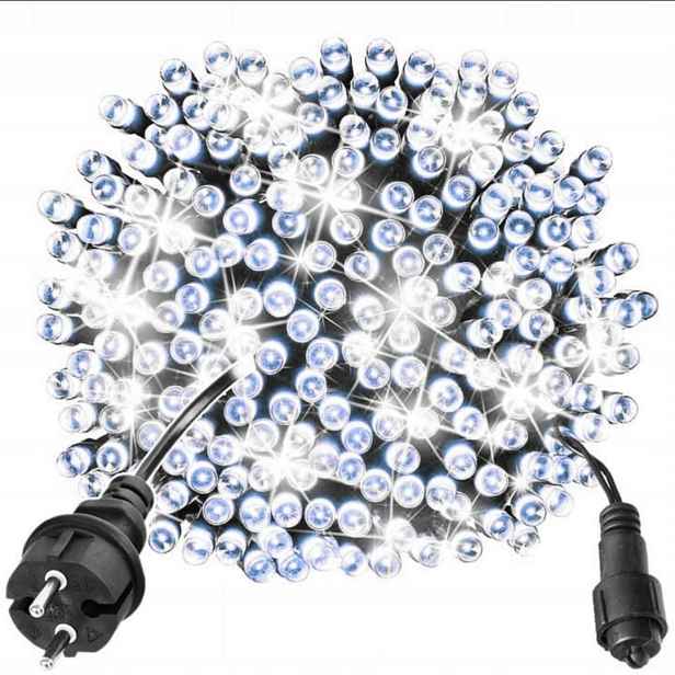 Vánoční osvětlení na stromeček 500 Led venkovní bílé studené Flash, silný kabel