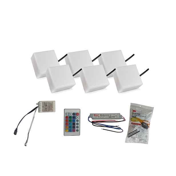 6 x Led svítící dlažební kostka 10X10 Holland Rgb