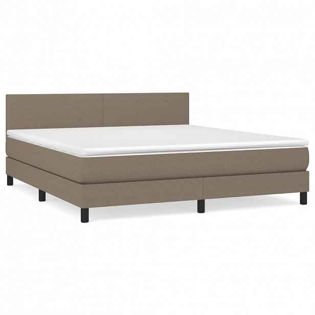 vidaXL Box spring postel s matrací taupe 160x200 cm textil