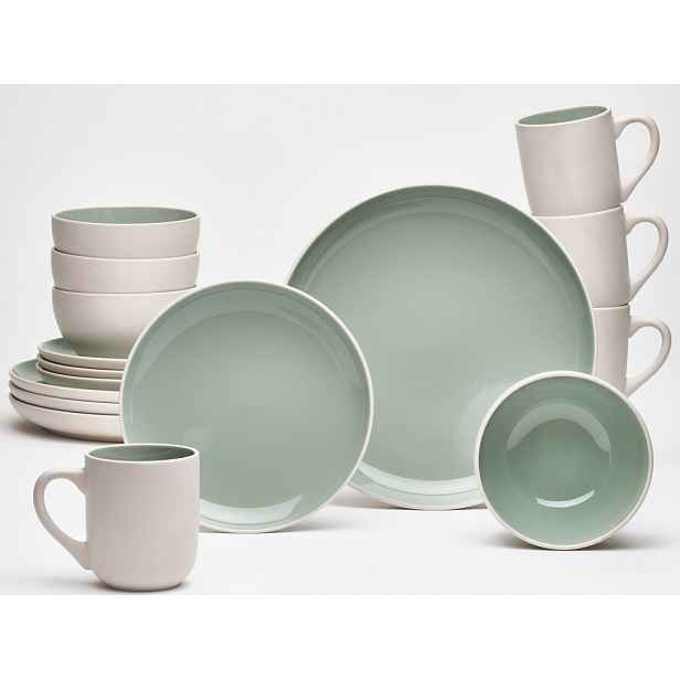 Jídelní servis (16 dílů) London, zelená/béžová