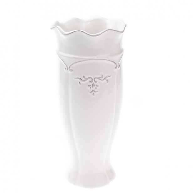 Keramická váza Vallada bílá, 11,5 x 25 x 11,5 cm