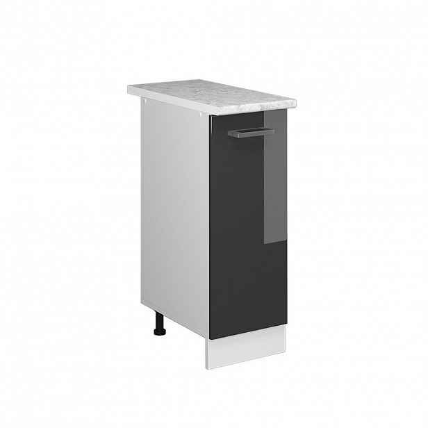 Vicco UNIVERZÁLNÍ ZÁKLADNÍ JEDNOTKA R-Line Antracitový vysoký lesk 30 cm s dvířky, s pracovní deskou