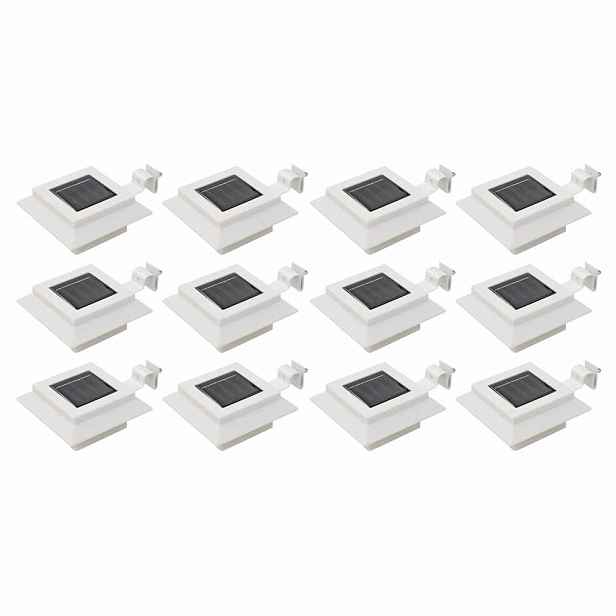 vidaXL Zahradní solární lampy 12 ks LED čtvercové 12 cm bílé