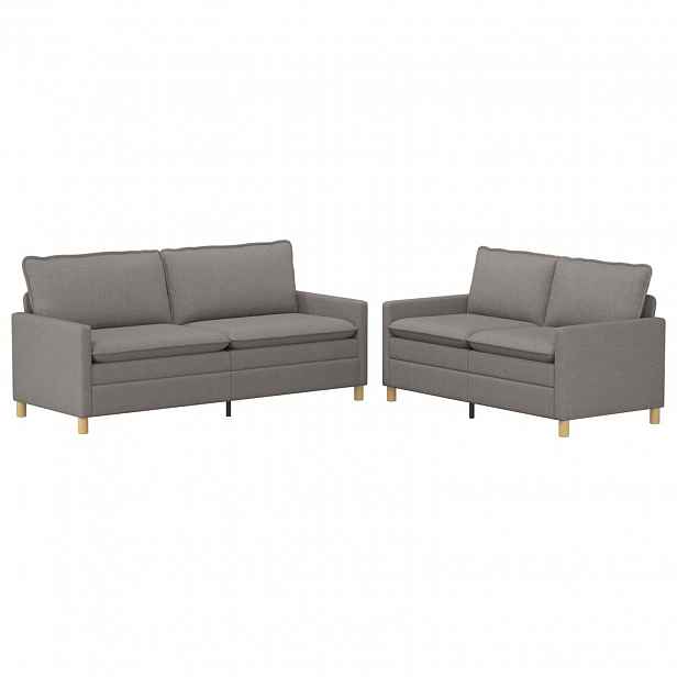 vidaXL Set pohovek 2 ks Taupe Textil