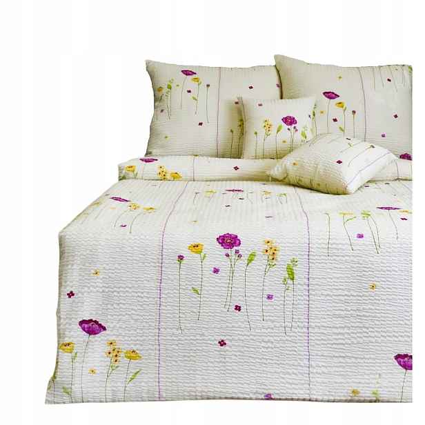 Sada Povlečení Kůra 160x200 2x70/80 Stonky Krém Elegantní