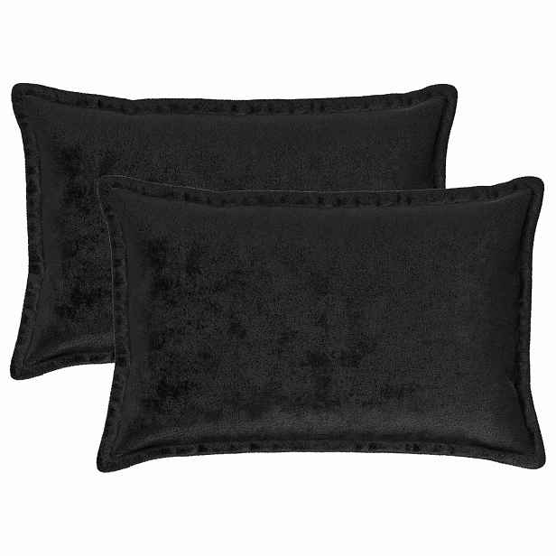 vidaXL Povlak na polštář 2 pcs HOUTEN Černá 50 x 80 cm Flanel