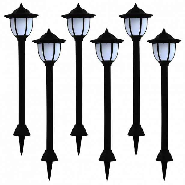 vidaXL Zahradní solární lampy 6 ks LED černé