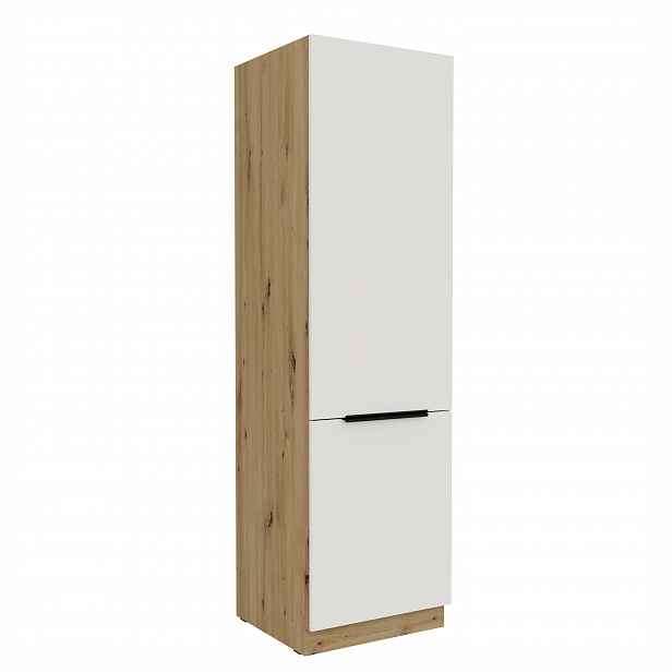 Vysoká skříňka pro vestavnou lednici Aria 60 LO-210 2F Barva korpusu: Dub artisan, Barva dvířek: WH - Crystal white AFM