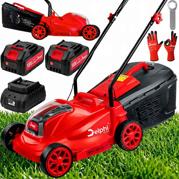 Akumulátorová Sekačka Na Trávy Bezuhmlíková Výkonná 2xAKU Nabíječka 32cm