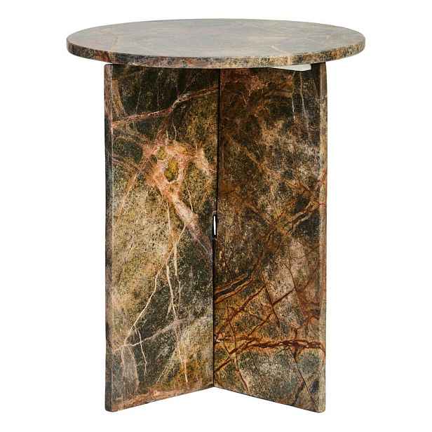 Mramorový kulatý odkládací stolek ø 40 cm Fazio – Premier Housewares