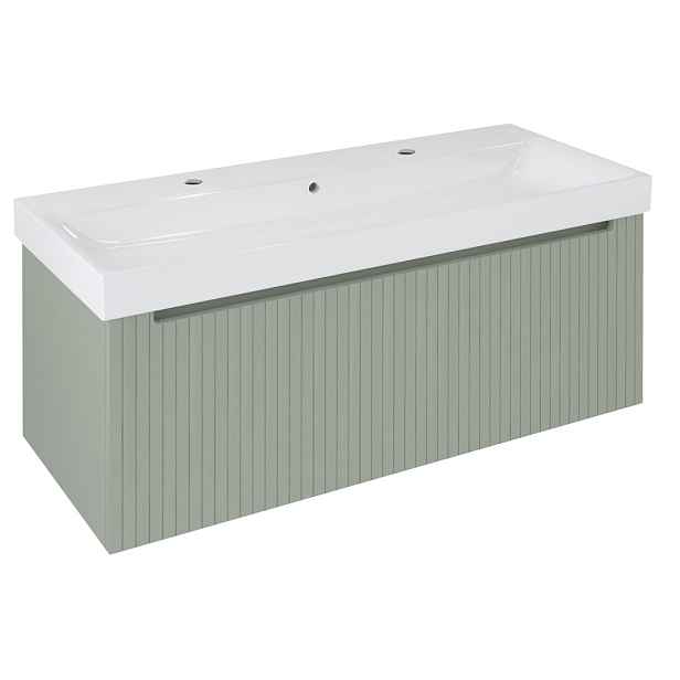 Sapho NELIO STRIP umyvadlová skříňka 116,5x44x49cm, 1x zásuvka, verde