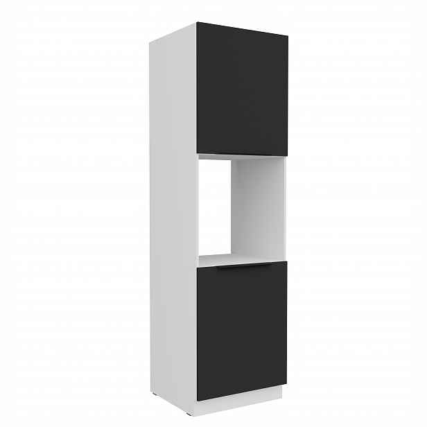 Vysoká skříňka pro vestavnou troubu Aria 60 DP-210 2F Barva korpusu: Bílá, Barva dvířek: BL - Black AFM