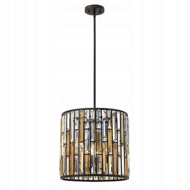 Závěsná křišťálová lampa vintage glamour hnědá dekorativní 40 cm Hinkley
