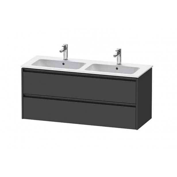 Duravit Ketho.2 - Umyvadlová skříňka 55x128x48 cm, 2 zásuvky, grafit mat K25266049490000