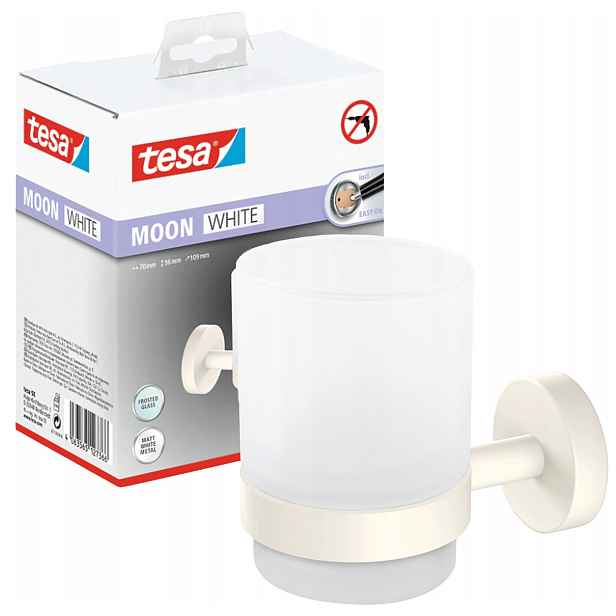 Koupelnový držák Samolepicí Tesa Moon White Hrnek na kartáčky