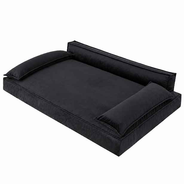 Luxusní pelíšek pro psy KINGA černý L, XL, XXL Rozměr: XXL-120x77 cm