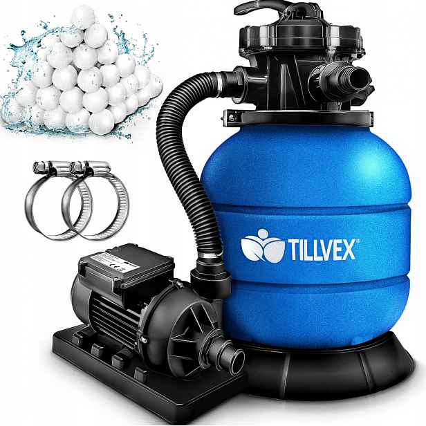 Systém Pískových Filtrů Do Bazénu 7.900 L/h S Filtračními Kuličkami