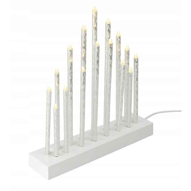 Velký Adventní Svícen 23 CM Led Bílý 17 Svíček Ozdoba Dekorace Na Vánoce