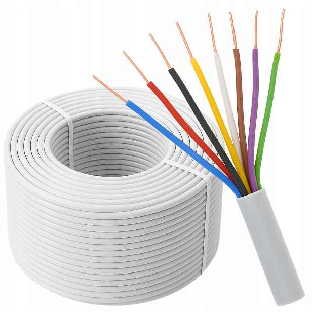 Kabel Ytdy alarm domofon Cu Měď drát 8-žilový 8x0,5mm 100m