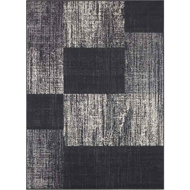 Moderní šedočerný koberec do obývacího pokoje s měkkým krátkým vlasem 180 x 260 cm