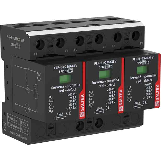 Svodič přepětí T1+T2 Saltek FLP-B+C MAXI V/3