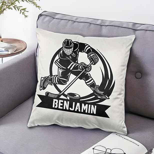 TEMU Vlastní Kovová Nástěnná Umění Hokejisty - Personalizované Jméno, Odolný Strojově Pratelný Současný Design, Sportovně Tématická Dekorace pro