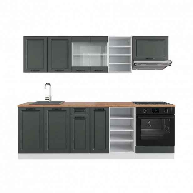 Vicco KUCHYŇSKÝ KOUT R-Line Antracitový venkovský dům/bílá 240 cm , PD Dub