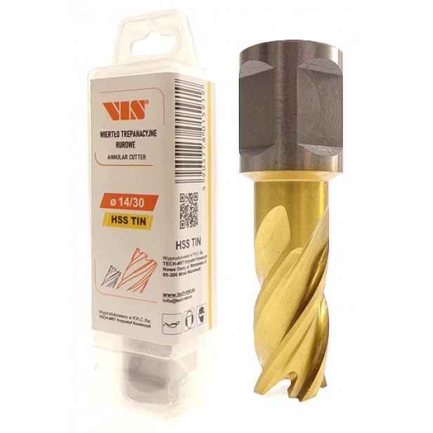 Vrták Korunkový Trepanační Fréz 14 mm 14 x 30 mm Hss Tin