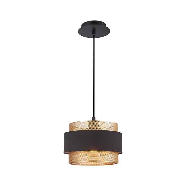 Závěsná lampa ozdobná černo-zlatá do ložnice 1xE27 40W Bans Italux