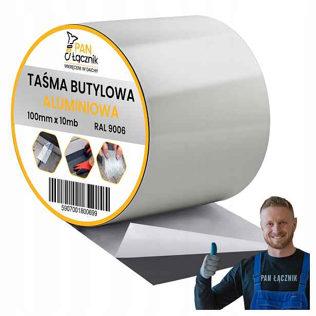 Butylová páska Dekarska Aluminium 100 mm 10 m Stříbrná RAL9006 Střešní