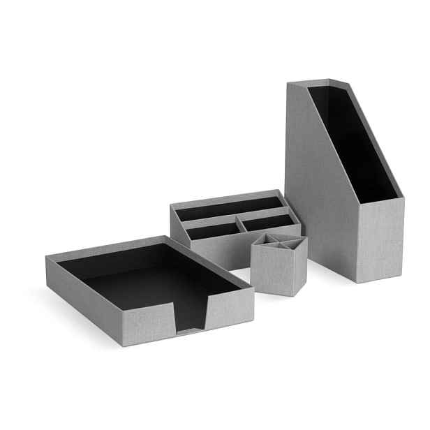 Kartonové organizéry v sadě 4 ks Hugo Canvas Paper Laminate – Bigso