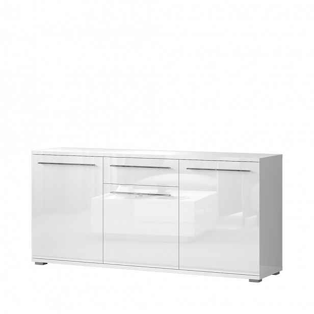Komoda PIANO K180-3K1F/PN bílá lesk