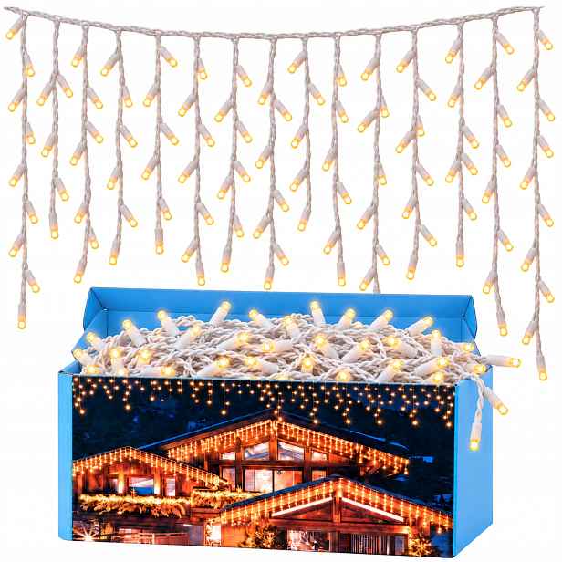 Lampy Rampouchy 500 Led Venkovní Flash Efekt 26,5 m Závěs Girlanda Teplá