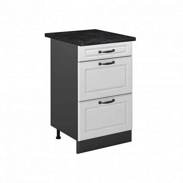 Vicco SPODNÍ SKŘÍŇKA KUCHYŇSKÉ LINKY R-Line, Bílý venkovský dům/Antracit, 50 cm pracovná doska antracitová