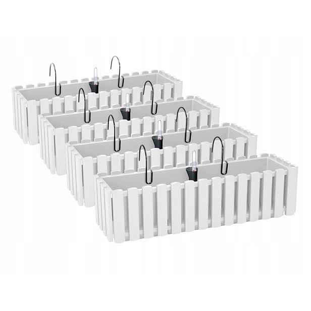 4x balkonový květináč DDEF600W bílý