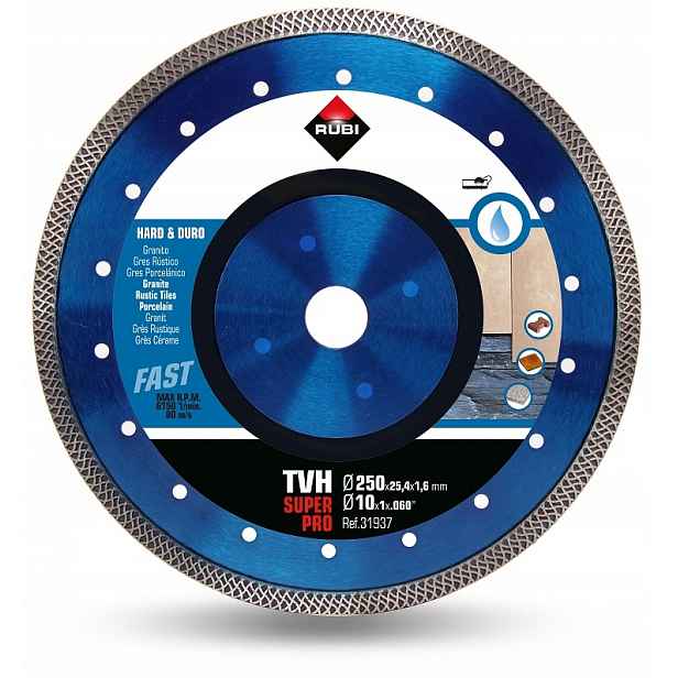 Diamantový Kotouč Pro Tvrdé Materiály Tvh 250 MM Superpro 31937 Rubi