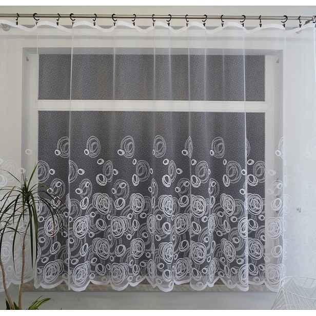 Mg Záclona žakár 2036 Bílá 390X150 hotová s páskou K