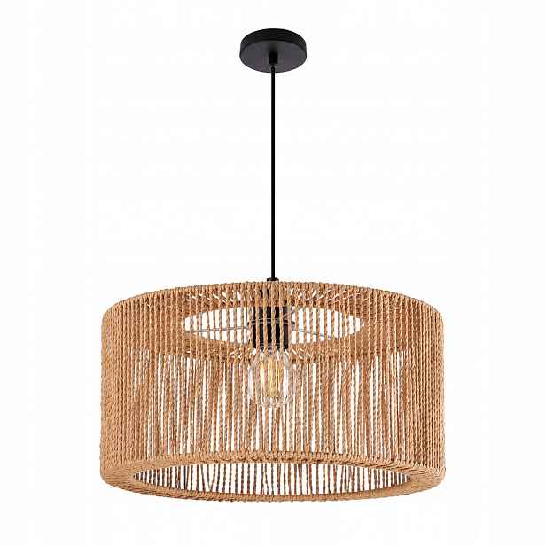 Závěsná lampa Boho Hugo Reyna – přírodní E27