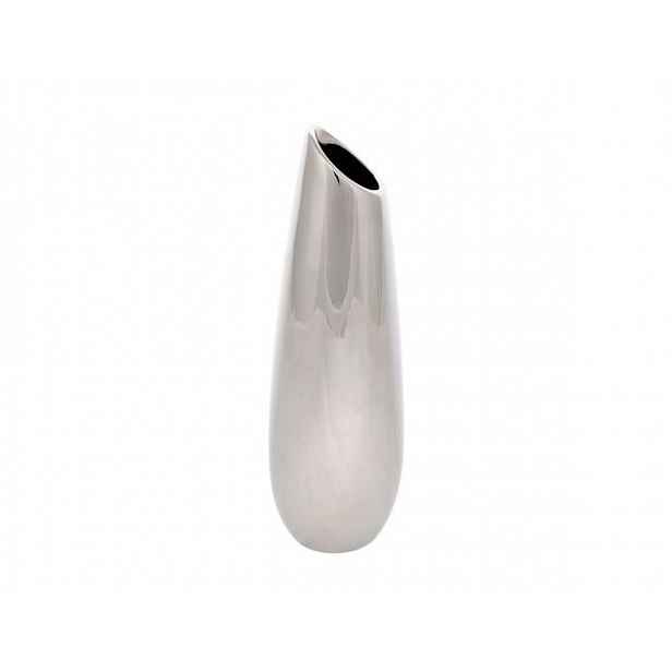 Keramická váza Drop, 7 x 26 x 7 cm, stříbrná