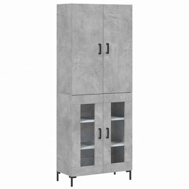 vidaXL Skříň highboard betonově šedá 69,5x34x180 cm kompozitní dřevo
