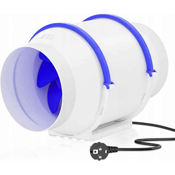 Axiální kanálový ventilátor Hon&Guan 150 mm Trubková ventilace 530/410 m3/h