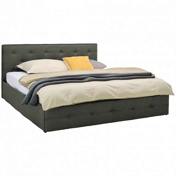 Carryhome ČALOUNĚNÁ POSTEL, 180/200 cm, dřevo, textil, tmavě šedá - 002216001301