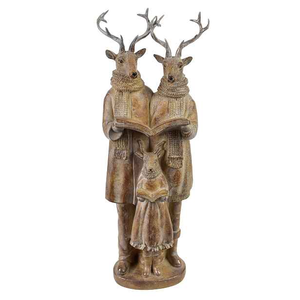 Mondex Vánoční figurka Santa Lila Jelení rodina 42 cm hnědá