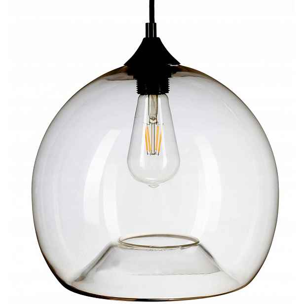 Skleněná průhledná závěsná lampa Onyx 30 cm