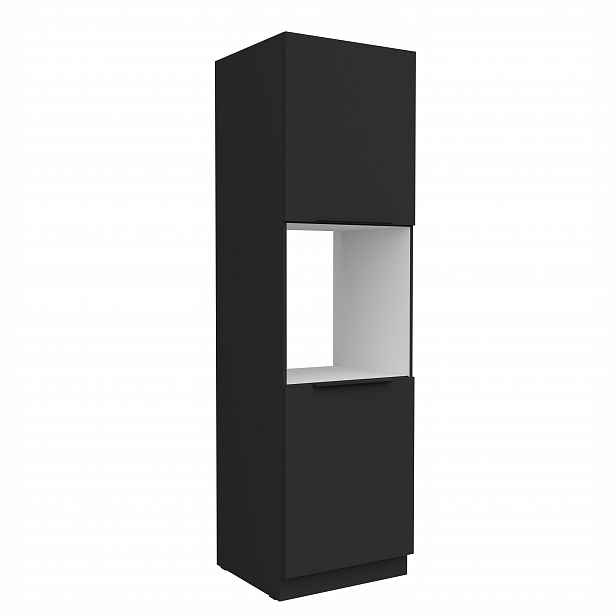 Vysoká skříňka pro vestavnou troubu Aria 60 DP-210 2F Barva korpusu: Černá, Barva dvířek: BL - Black AFM