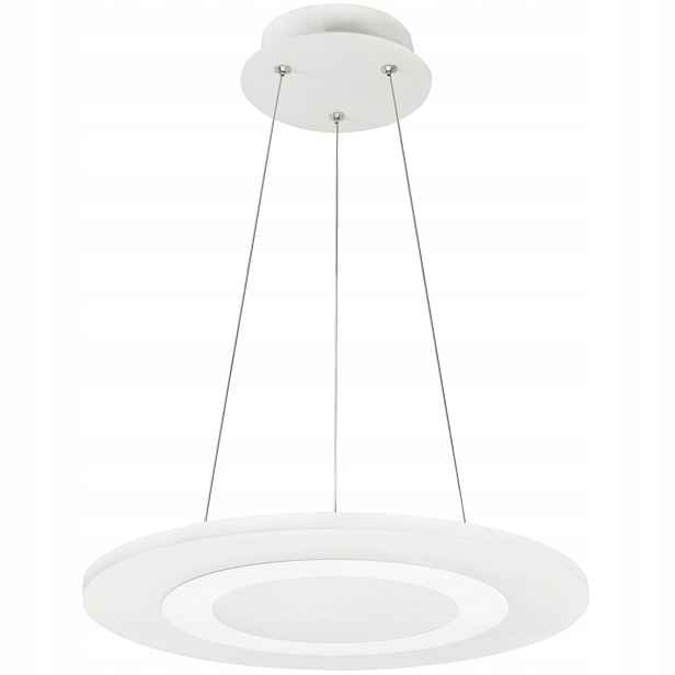 Závěsná Led lampa kulatá bílá, moderní, neutrální, do obývacího pokoje 35 cm Polux