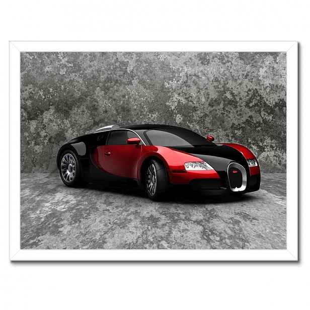 Plakáty v rámu 40x30 Bugatti Veyron Červená