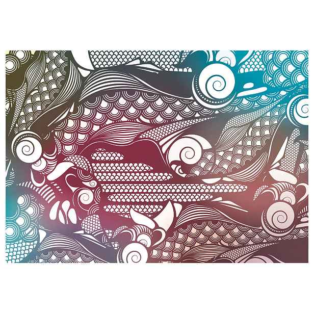 Fototapeta Arabské vlny spirály bílé linie gradient 200x140 lepidlo