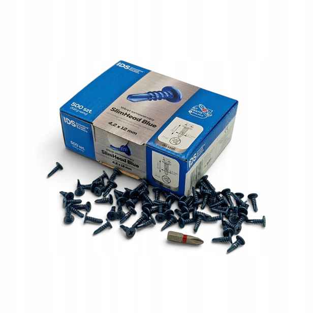 Samovrtné šrouby do oceli SlimHead Blue 4,2 x 12 mm 500 ks